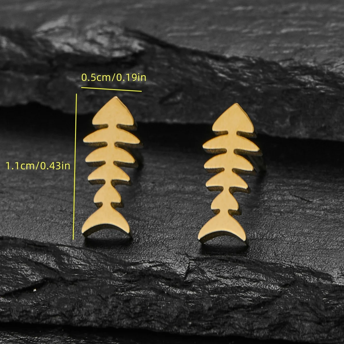 Punk Stainless Steel Fish Bone Earrings Women Fashion Creative Earring Jewelry Cool Girls Party Earring Personality Accessories