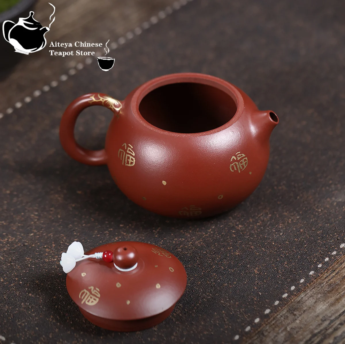 Yixing, purple clay teapot, original ore, big red robe, gold, fortune, west, Kung Fu tea set, Chinese teapot, health pot