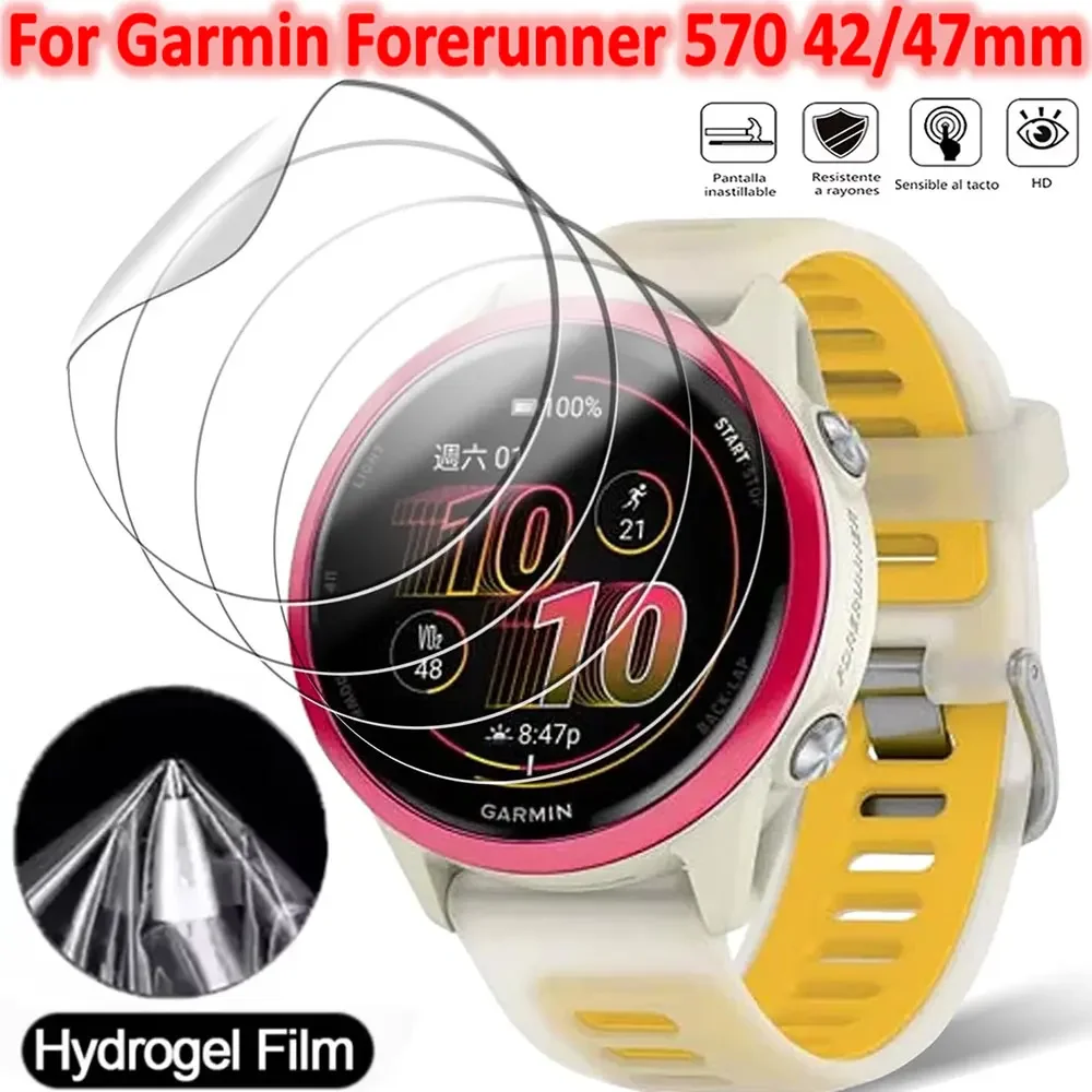 Hydrogel Protector Film For Garmin Forerunner 570 42mm 47mm Screen Protector Soft TPU Protection Film For Garmin Forerunner 970