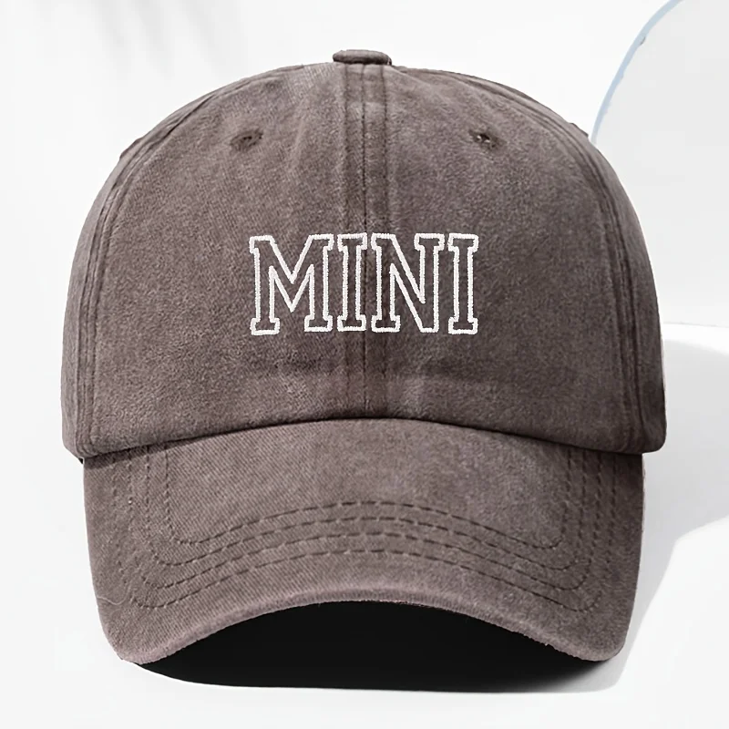 

Vintage MINI Embroidered Baseball Cap - Adjustable Fit, Lightweight & Breathable Polyester, Outdoor Hat for Men & Women,