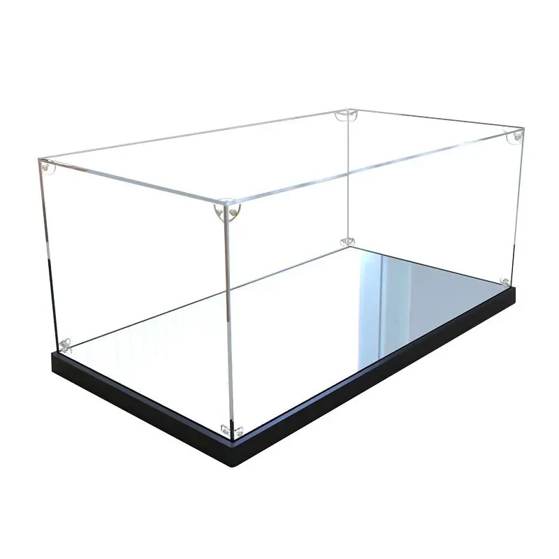 

Self-Assembly Acrylic Display Case for Collectibles,Mirrored Showcase Storage Box Dustproof for Pop Figures Toys Car Organizer