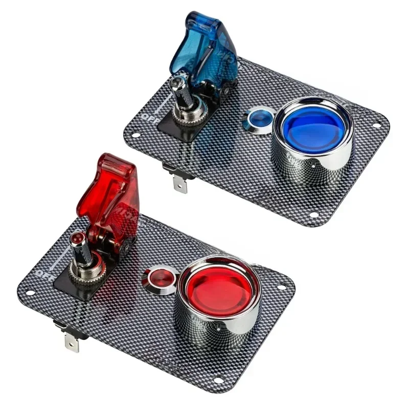 

RV racing car modified carbon fiber panel switch start ignition one-button start button rocker button switch