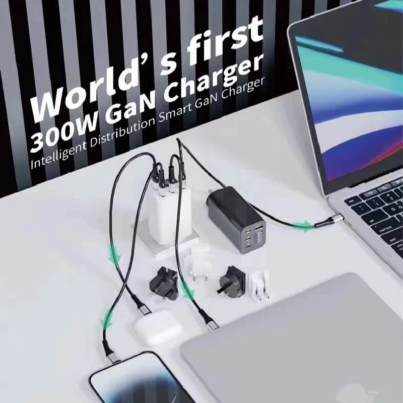 Weltweit kleinstes 300w gan Ladegerät pd3.0 usb c 3,1 w für MacBook Laptop pd 140w intelligentes Verteiler buch 100 Stück