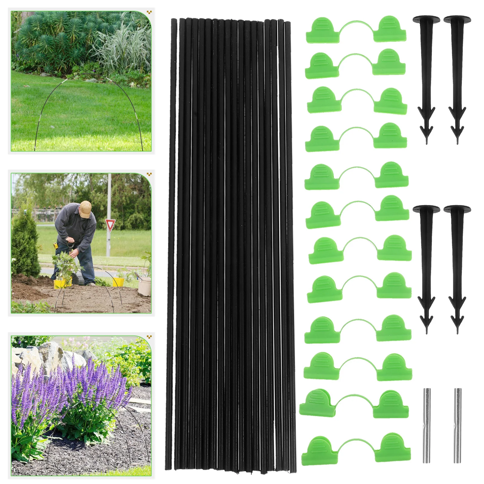 

Fiberglass Garden Hoops Raised Bed Plant Support Greenhouse Effect Netting Supportgarden Shade Kit Greenhouse Frame