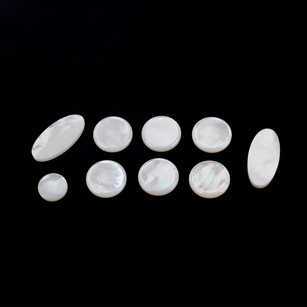 

9Pcs Saxophone Parts Kit Shell Inlay Buttons for Sax Repair High Gloss Finish Lightweight Easy Install Alto Tenor Soprano