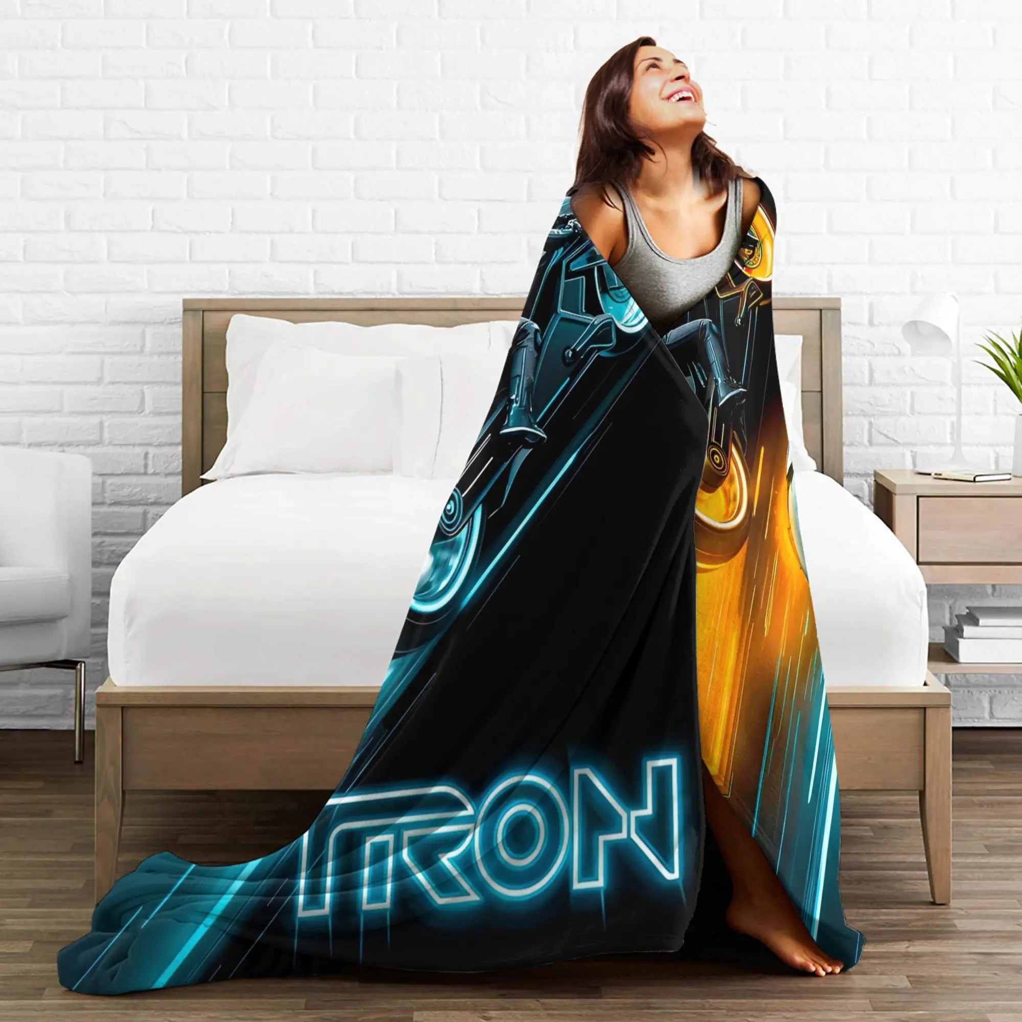 TRON Ares Lightcycle Dillinger Systems بطانية الصوف المطبوعة MCP فيلم متعدد الوظائف الدافئة رمي البطانيات للمفرش