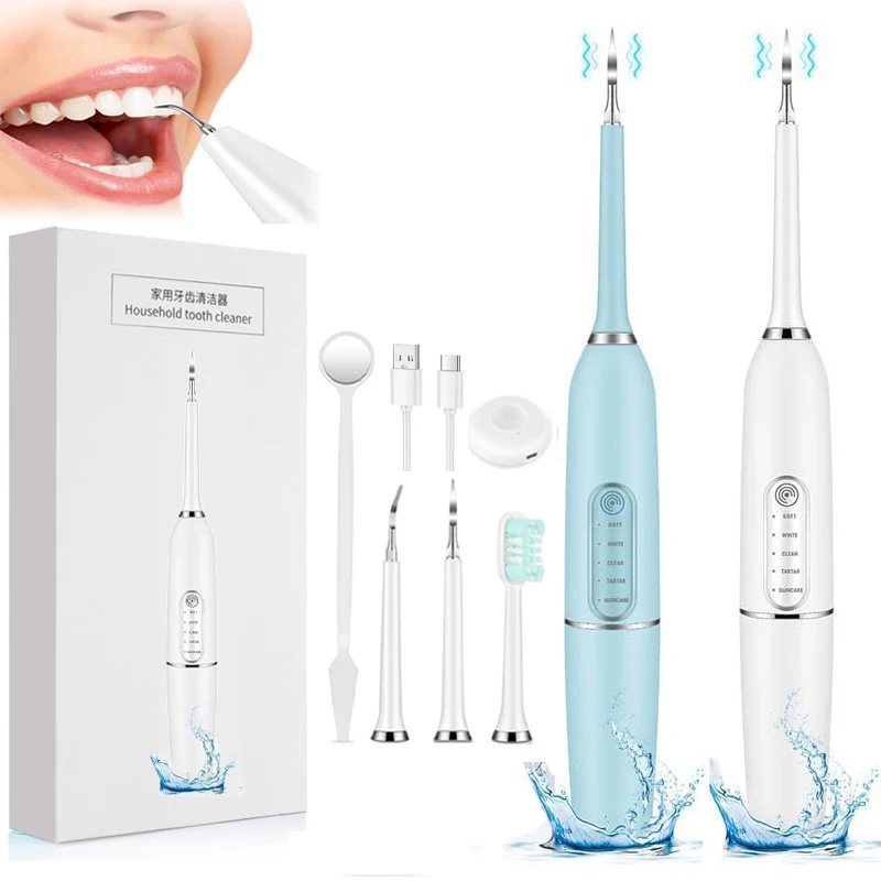 Electric Sonic Dental Calculus Scaler Oral Teeth Tartar Remover Plaque Stains Cleaner Removal Teeth Whitening Portable IPX7 New