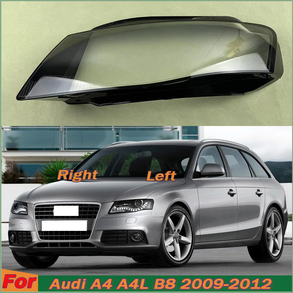 

For Audi A4 A4L B8 2009-2012 Headlamp Cover Lens Transparent Lamp Shade Headlight Shell Plexiglass Replace Original Lampshade