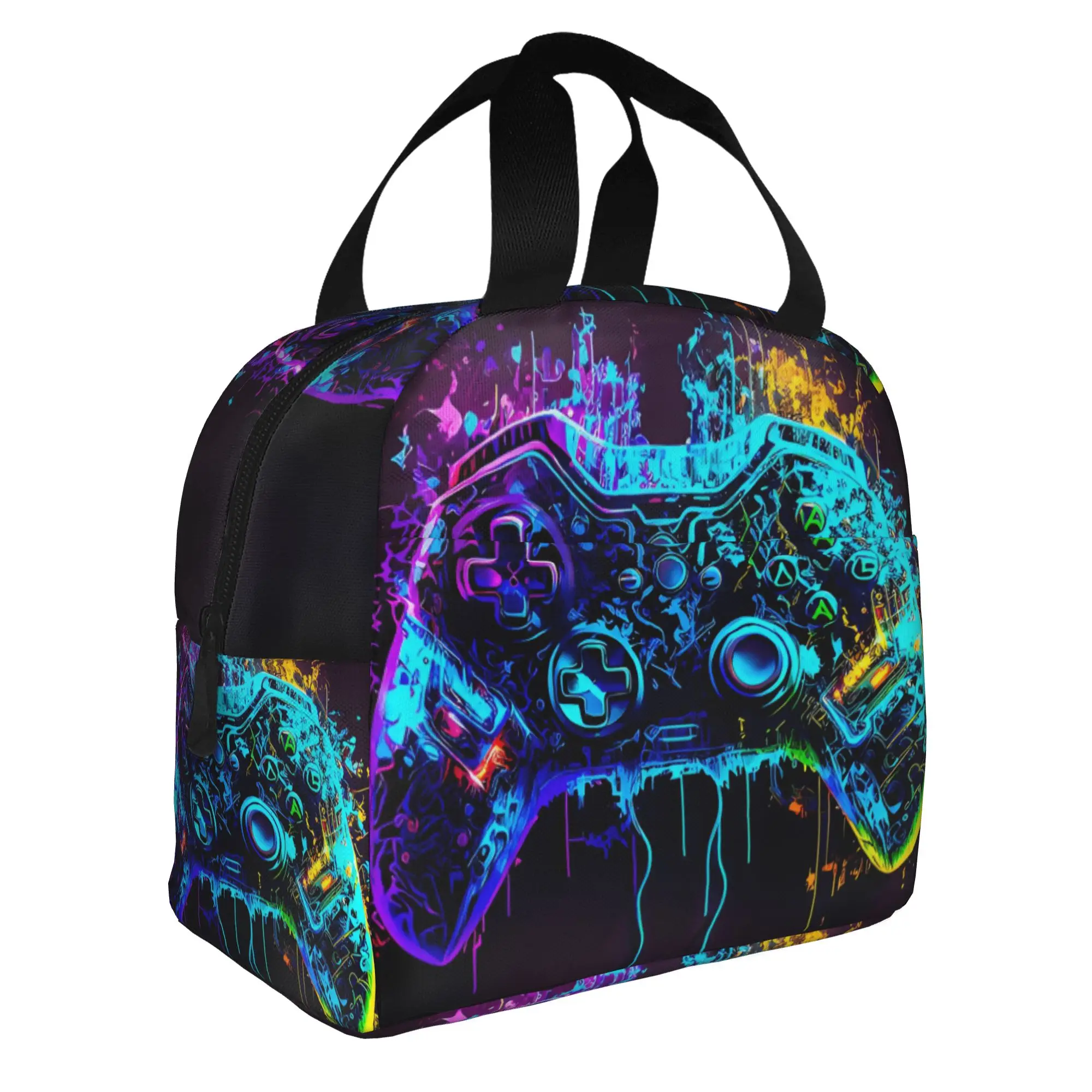 Game Controller Lunch Bag Men Women Technological Sense Thermal Cooler Insulated Lunch Boxes for School