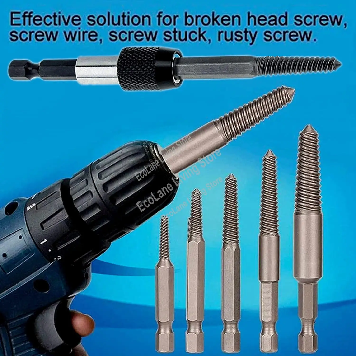 

A33R-6 шт. набор экстракторов поврежденных винтов и сломанных болтов с набором инструментов для быстросменных винтов 1/4 для удаления плохих винтов