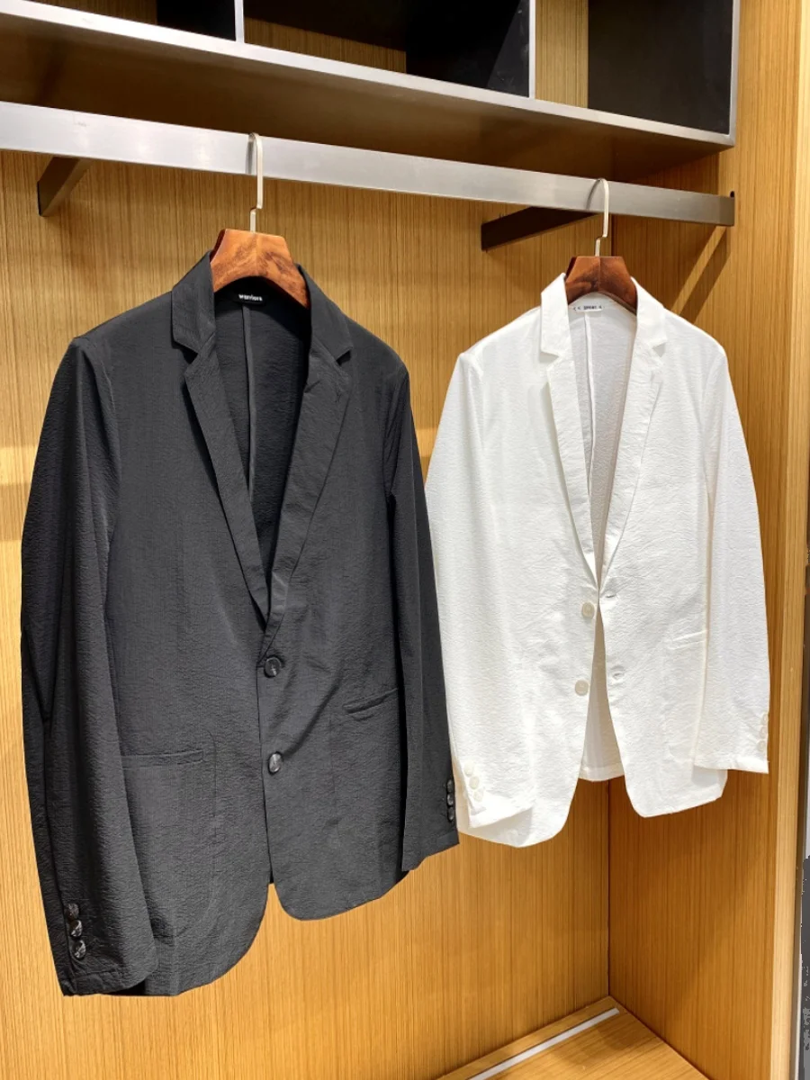 Abito da uomo casual di fascia alta Coolmax Busin con bottone singolo Primavera Estate Quali Pendolarismo Tempo libero Vestibilità Stand Sle