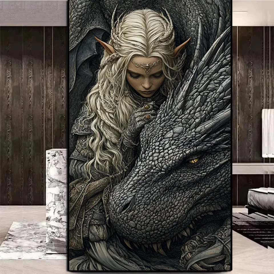

Dragon And Woman diy Diamond Painting Kits for Adults,New Diamond Art For Beginner,Full Diamond Mosaic Large Size