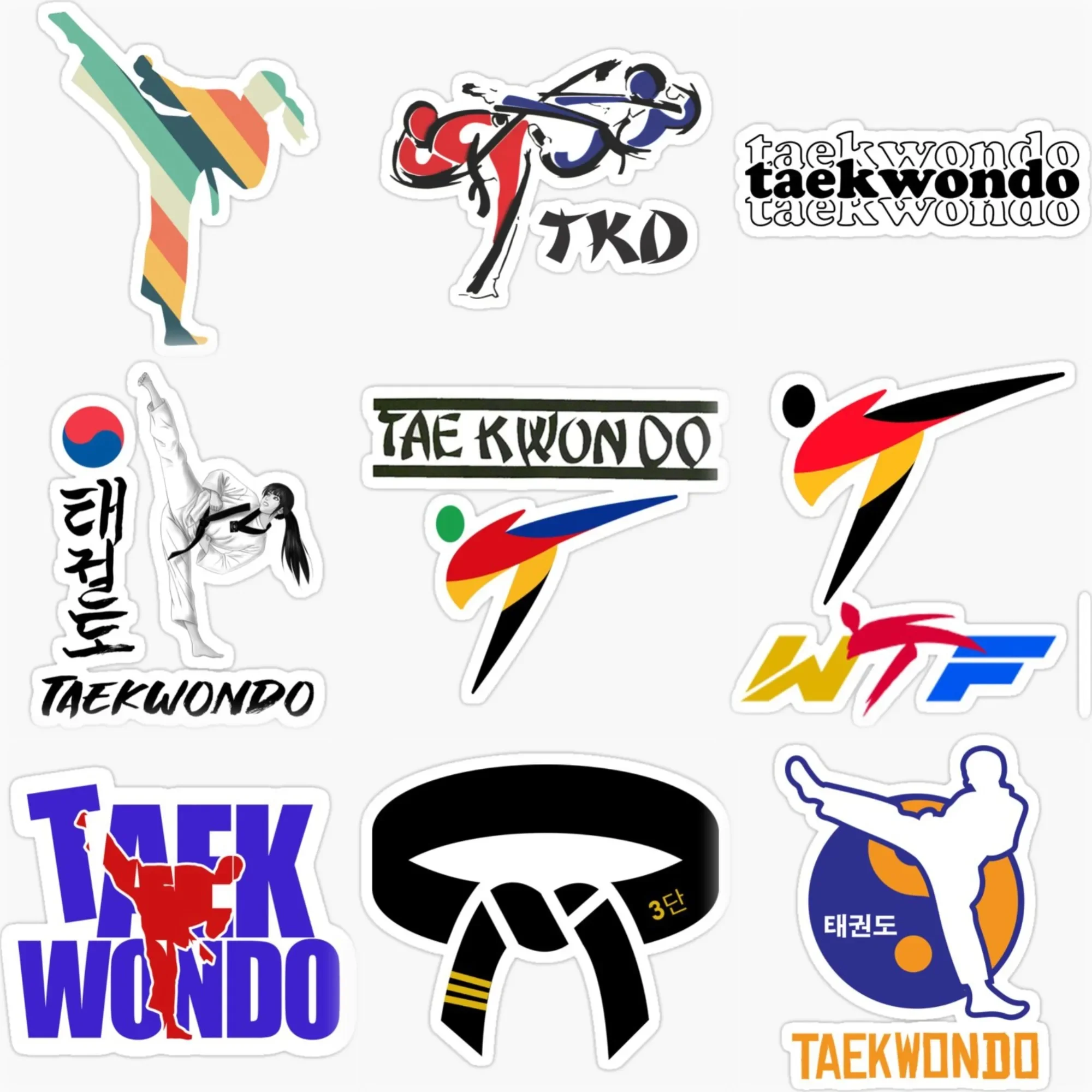 

TKD Taekwondo Combat Kicking Car Stickers Accessories Customizable Size van truck Bicycle Helmet window Wall Decal