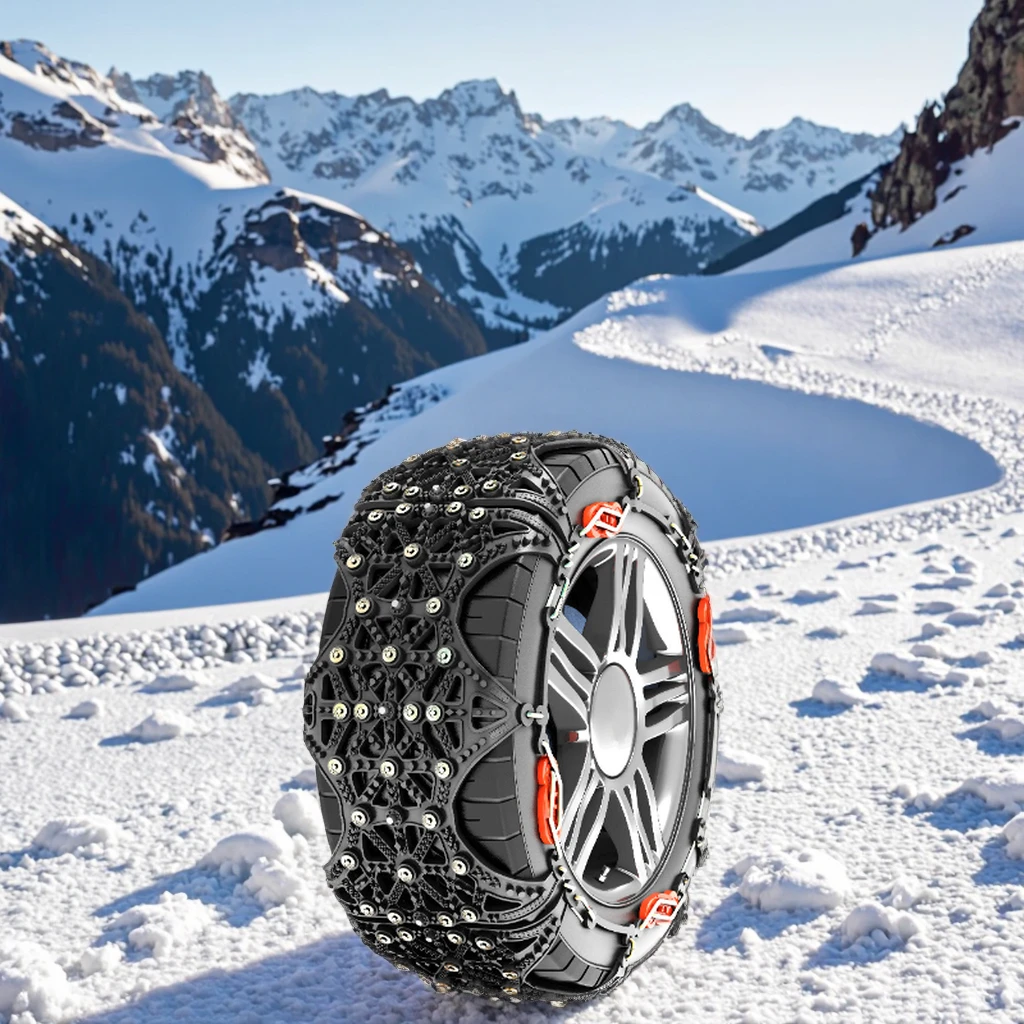 Black Encrypted Thickened Full-Wrap Snow Chains New Model Car Chains Designed Specifically for Sedans and SUVs