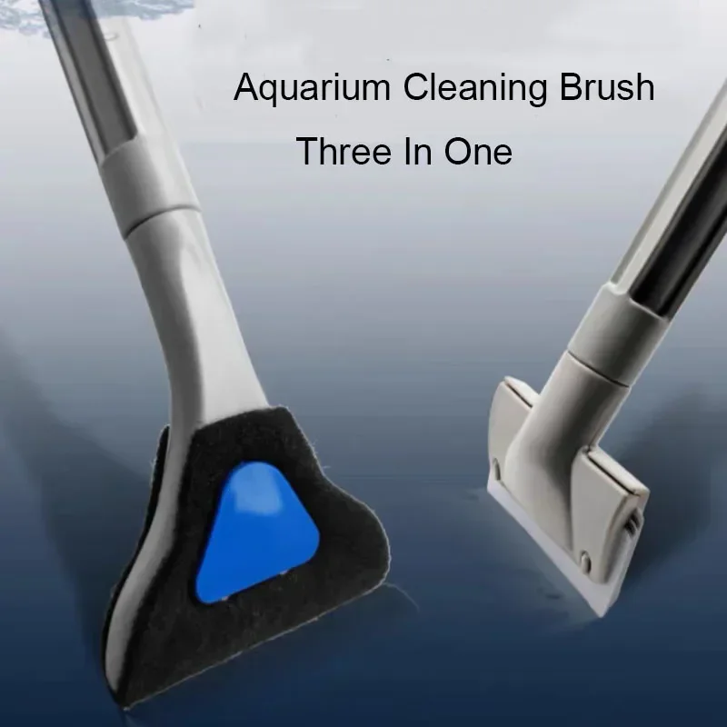 High Quality 3 in 1 Aquarium Tank Clean Set Aquarium Cleaner Fish Net Scraper Sponge Cleaning Tool Kit Algae Scraper Fish Tank