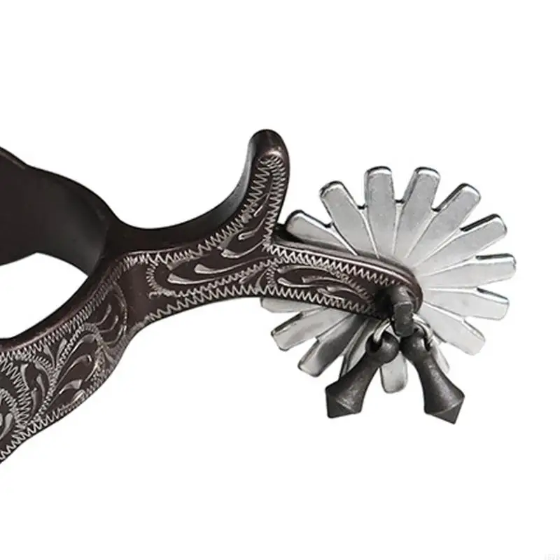 الحذاء الحصان تحفيز يدوي ديكور مع العتاد Western Cowboy Horse Spur Fool Horse Boot سهلة الاستخدام 157D
