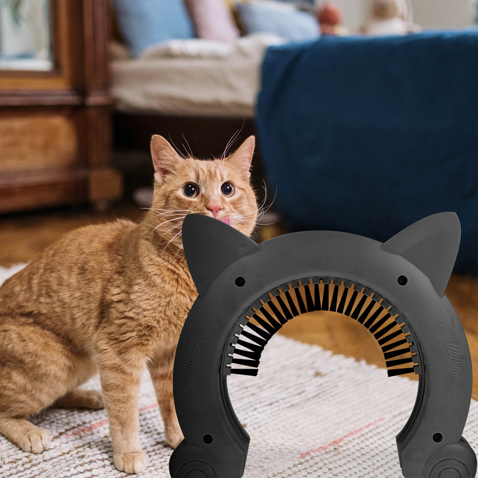 

Pet Cat Dog Door Brush Groom Access Plastic Frame Interior Supply Gate Entrance ABS Durable Practical Pet Grooming Kittens Dogs