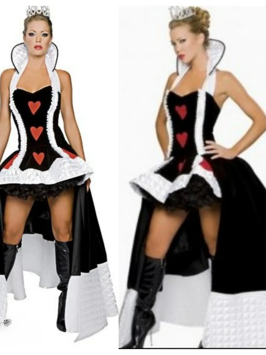 زي ملكة جديد للهالوين، زي ساحرة ومصاص دماء وشيطان، زي أحمر بقلب للعروض المسرحية، ملابس تقليدية نسائية #2