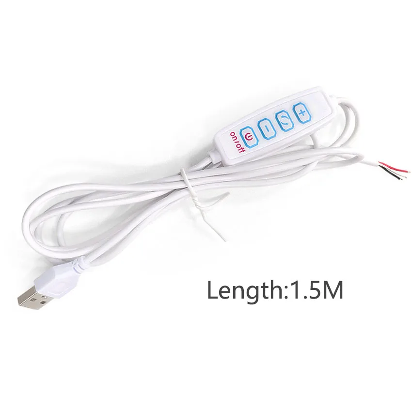 5V LED Dimmer USB Port Power Supply Line Dimming Color-matching Extension Cable With ON OFF Switch Adapter For LED Light Bulb