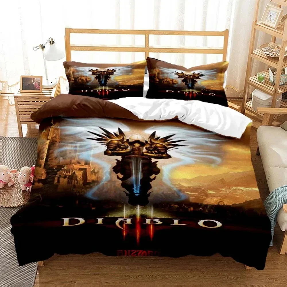 Game Diablo Bedding Set Boys Girls Twin Queen Size Duvet Cover Pillowcase Bed Kids Adult Fashion Home Textileextile