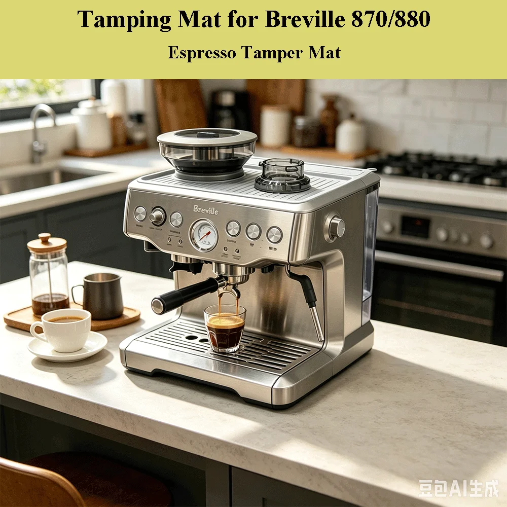 Non-Slip Tamping Mat for Breville 870XL/880 Espresso Machine, Food Grade Silicone Tamper Pad, Anti-Scratch Cleaning Accessory view 2