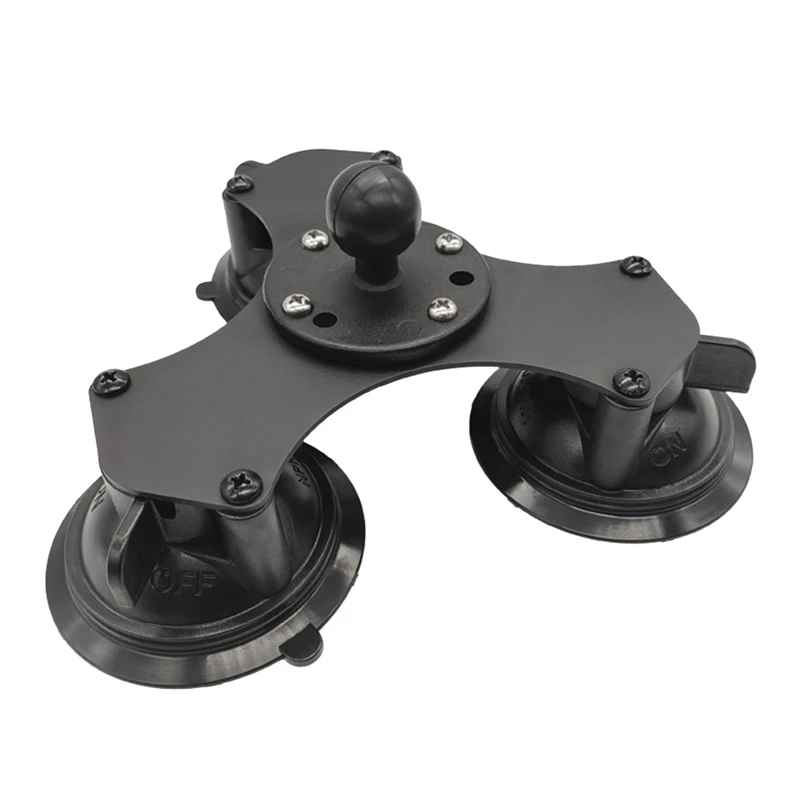 Ballhead Car Window Twist-Lock Triple Suction Cup Base With AMPS Hole Ball Mount For Gopro Camera Smartphone