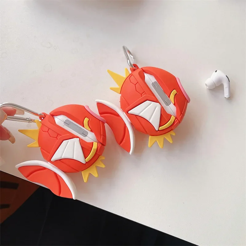 Kawaii Magikarp حقيبة سماعة الاذن ل AirPods 1/2 3 Pro الكرتون سماعة لاسلكية تعمل بالبلوتوث سماعة سيليكون واقية الملحقات