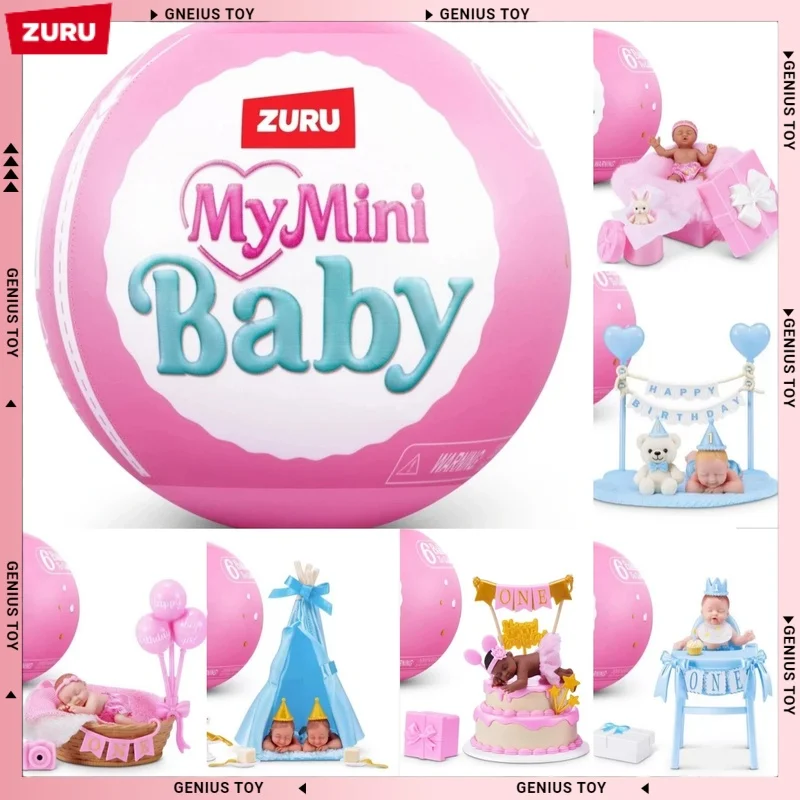 

ZURU 5 Surprise My Mini Baby Happy Birthday Series Blind Box Baby Ball Mini Cute Figures Miniature Ornament Collectible Toy Gift