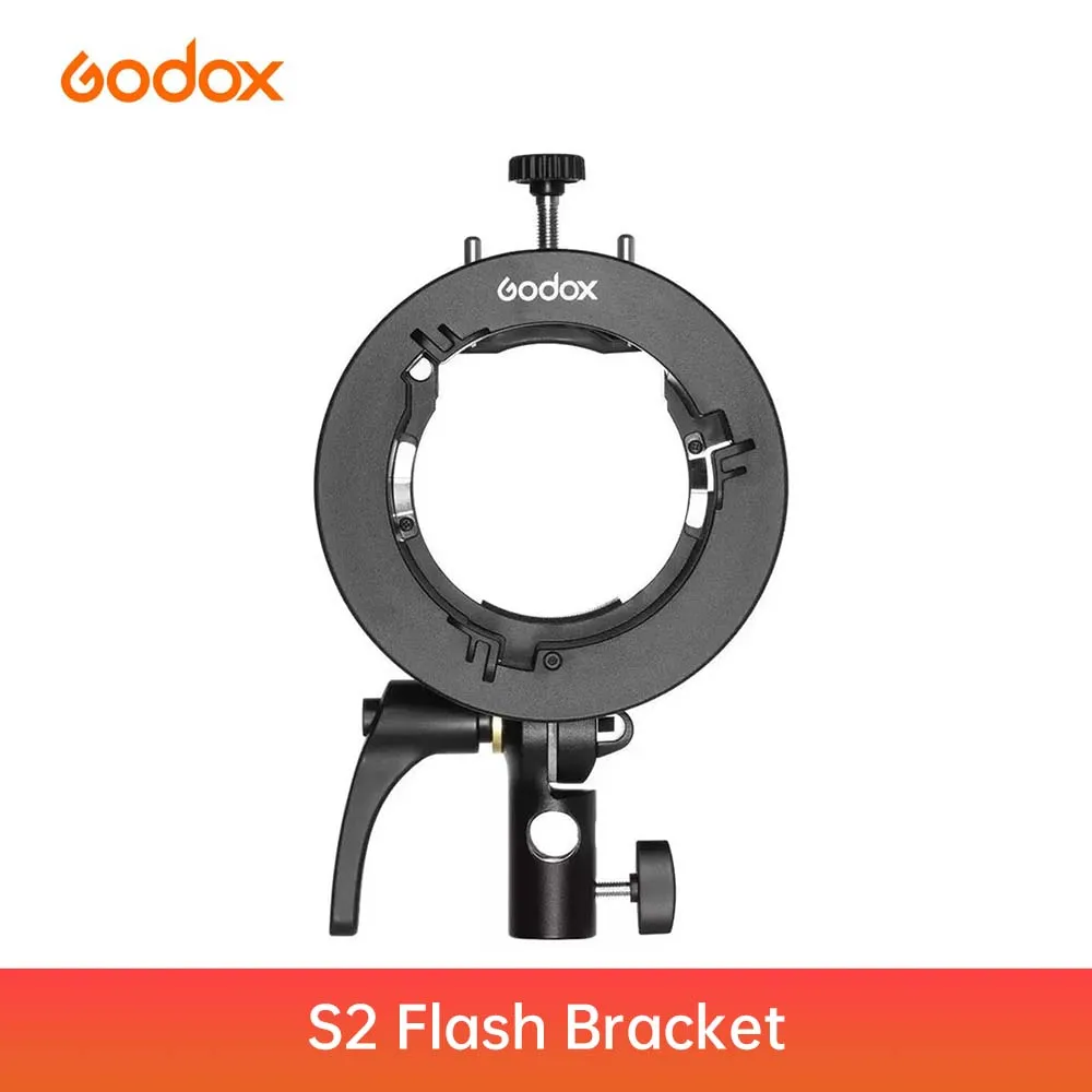 Godox S2 Flash Bracket Bowens S-Type Holder for Godox V1/V860II/TT685/AD200Pro Canon Nikon Sony Softbox Umbrella Reflector
