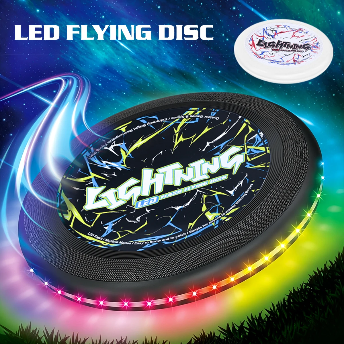 Frisbee Freestyle Disc - ألعاب فريسبي ملونة بإضاءة LED، قرص