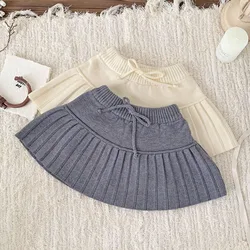 2024 New Autumn 0-4Yrs Baby Girls Knitted Shorts Kids Shorts Infant Baby Girls Solid Color Knitting PP Shorts Children Clothes