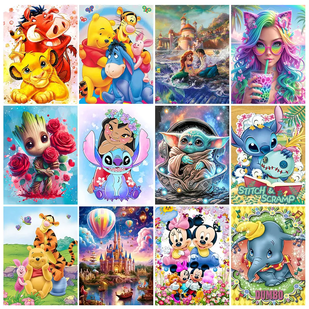 30x40cm Diamond Painting Disney Lilo & Stitch Picture 5D DIY Full Round Drill Mosaic Embroidery Cross Stitch Kits Home Decor