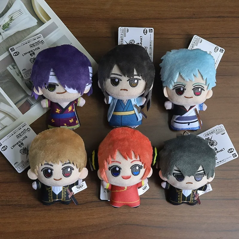 Original Anime Gintama Peripheral Sakata Gintoki Kagura Plush Pendant Doll Q Version Nunu Keychain Cute Pendant Plush Toy Gift
