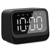 Mini Clock Bluetooth Speaker Portable Dual Alarm Clock Soundbar Wireless Display Music Player Support TF Card Play