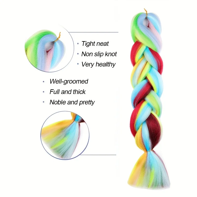 Włosy plecione 24 Cal 10 kolorowe warkocze przedłużanie włosów 6 sztuk/paczka lub 1 szt. Wstępnie rozciągnięte włosy plecione szydełkowe w wysokiej temperaturze
