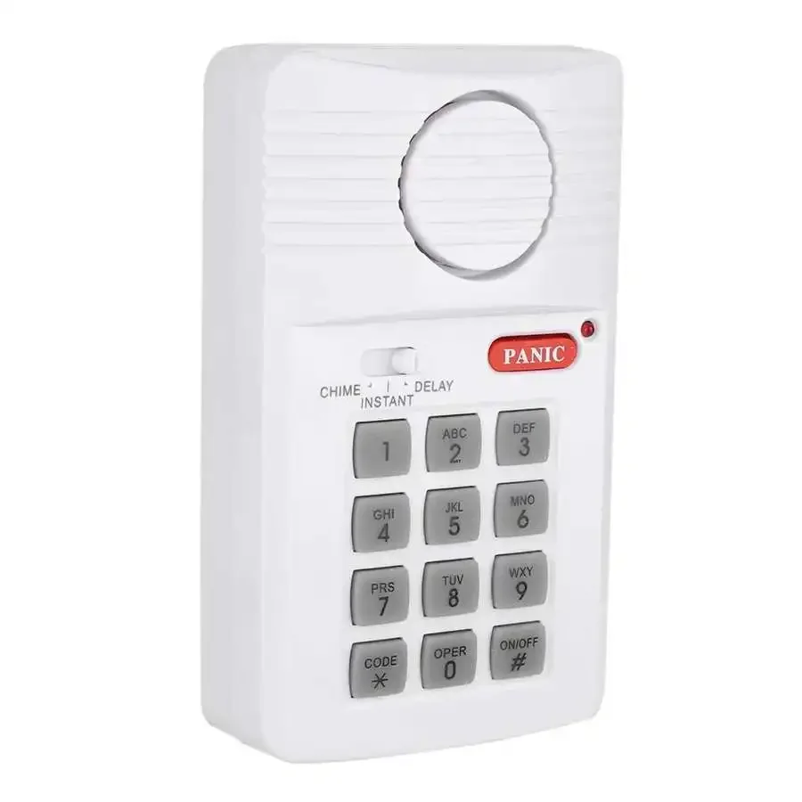 Security Keypad Door Alarm System 3 Settings with Panic Button for Garage Alarm Systems Home Office