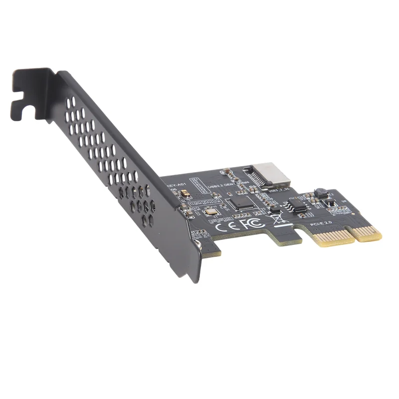 New!!PCI-E 1X To USB 3.2 GEN1 5Gbps Type-E A-Key Expansion Card,Front Panel Type-C Interface For Desktop PC(ASM1042A)