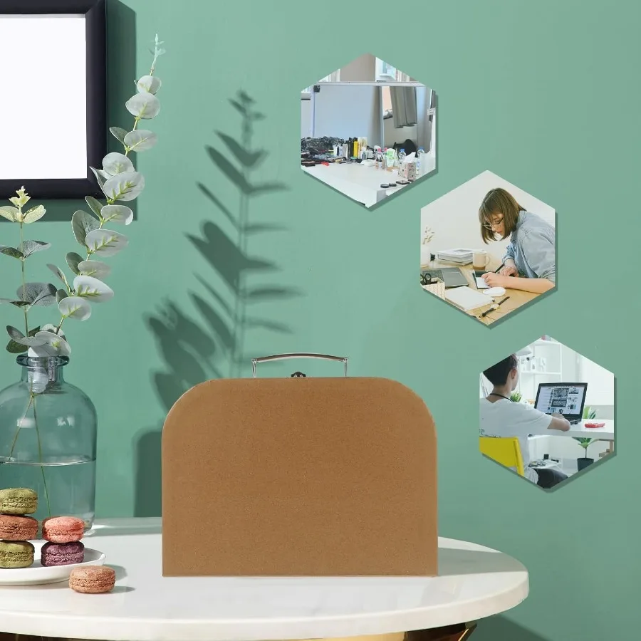 Cajas de maletas de cartón Maletas de papel: cajas de almacenamiento de cartón Drative con asas Maleta vintage Caja de embalaje Dr para Hom