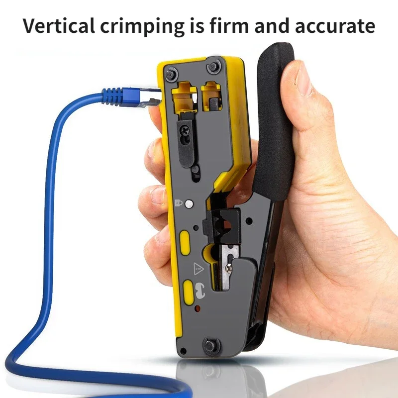 Deli multi-function integrated mini RJ45/11 network tool crimper CAT5/6/7/8 Ethernet rj45/11 cable terminal crimping stripper