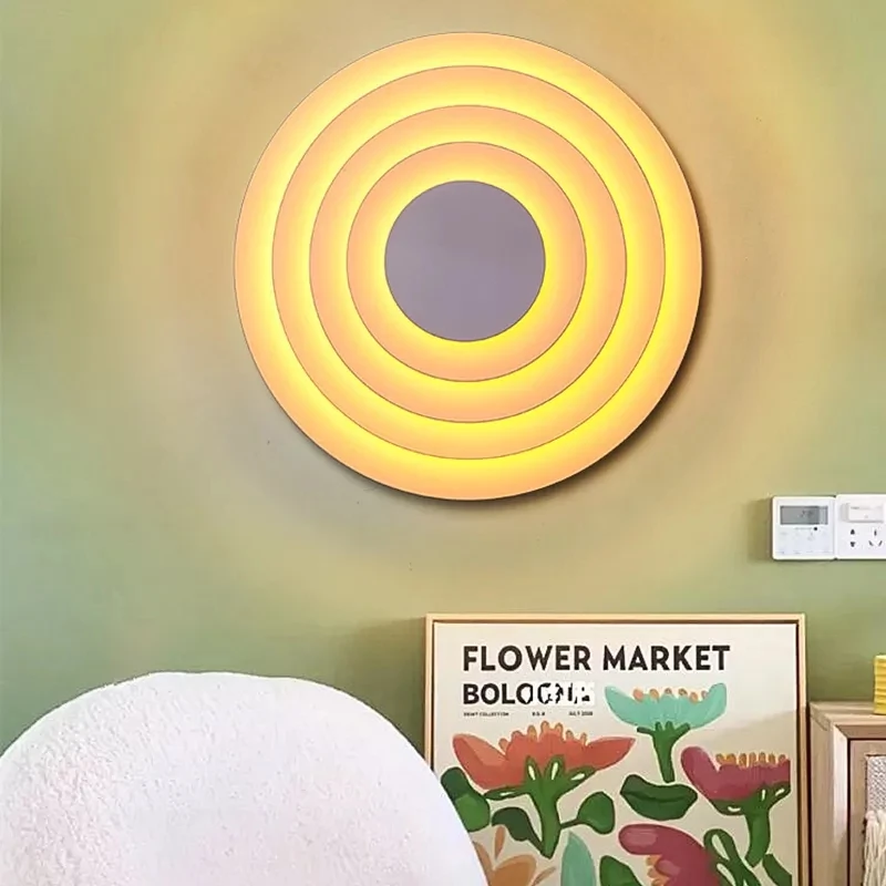 Marset Concentric Wall Lamp Corona Living Room Dream Circle Wall Light Colorfull Mural Bedroom Sconces Aisle Staircase Lighting