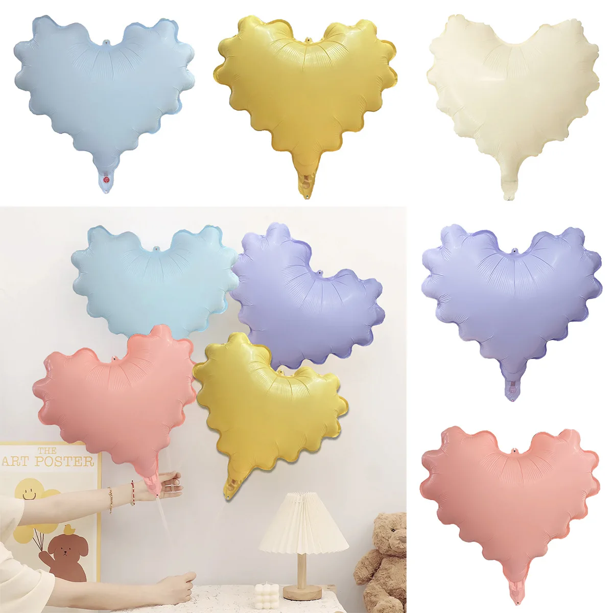 

1/3/5/10pcs Valentine's Day Love Balloons Wave Love Aluminum Film Balloons Romantic Wedding Confession Inflatable Helium Balloon
