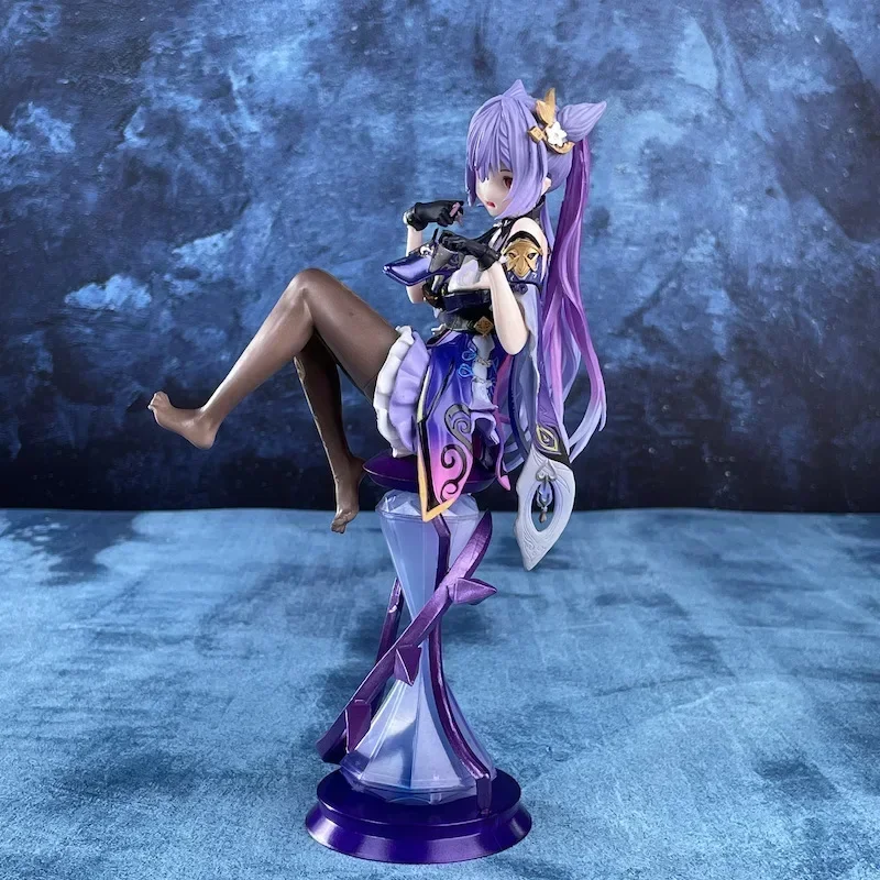 Genshin Impact Keqing Action Figure Sitting Pose Anime Pvc Collection Model Statue Desktop Decortion Toy Kids Boy Surprise Gifts