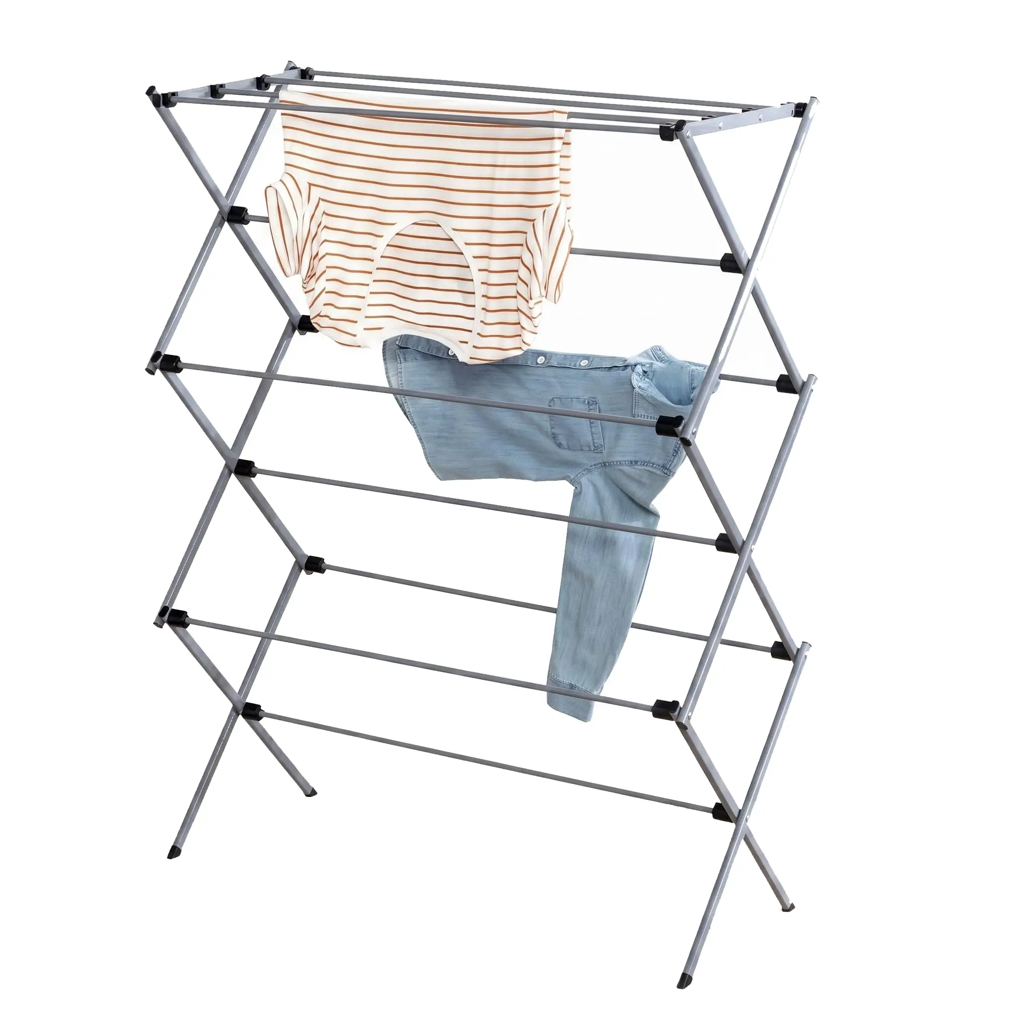 

Foldable Steel Laundry Drying Rack Portable Space Saving Indoor Outdoor 50lb Capacity