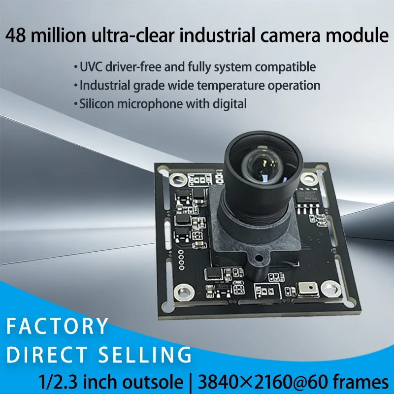 48MP High-Speed Imaging USB2.0 Camera Module Global Shutter  CMOS 1/2.3 Sensor MJPEG/YUY2 Built-in Mic FF/NF Focus Mode