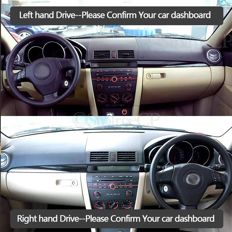 المضادة للانزلاق حصيرة غطاء لوحة القيادة وسادة ظلة داشمات اكسسوارات ل Mazda3 لمازدا 3 BK 2003 2004 2005 2006 2007 2008 2009 MK1