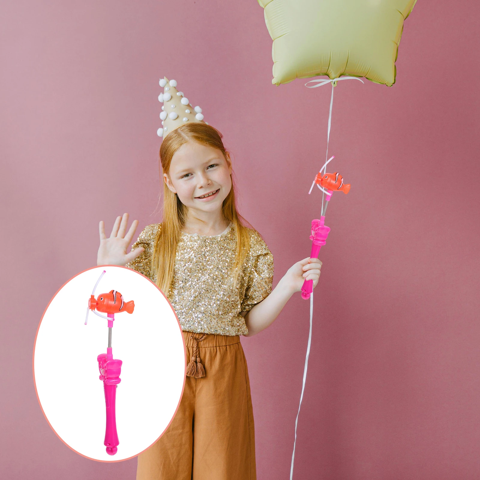 

Fish Head Pinwheel Flashing Light Plastic Wind Windmill For Kids Party Gift Rotating Wind With Music Twist Spring