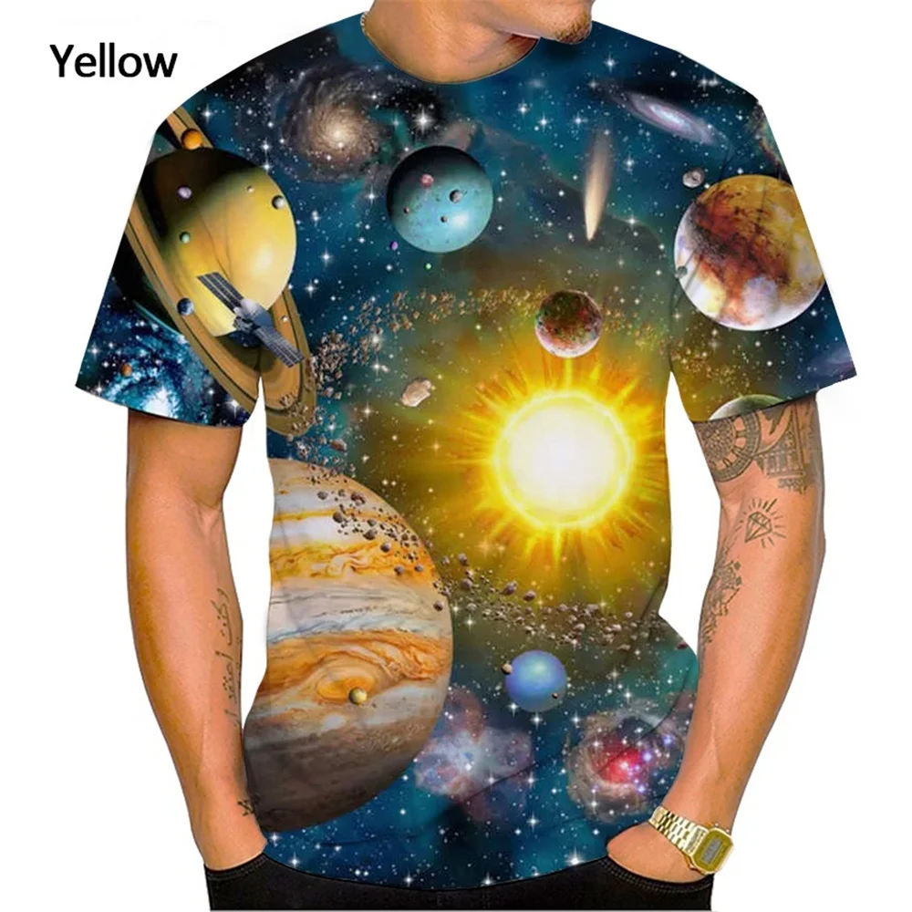 2023 New Fashion 3D Printing T-Shirts for Men and Women with Colorful Graphics Galaxy T-Shirts  XS-5XL