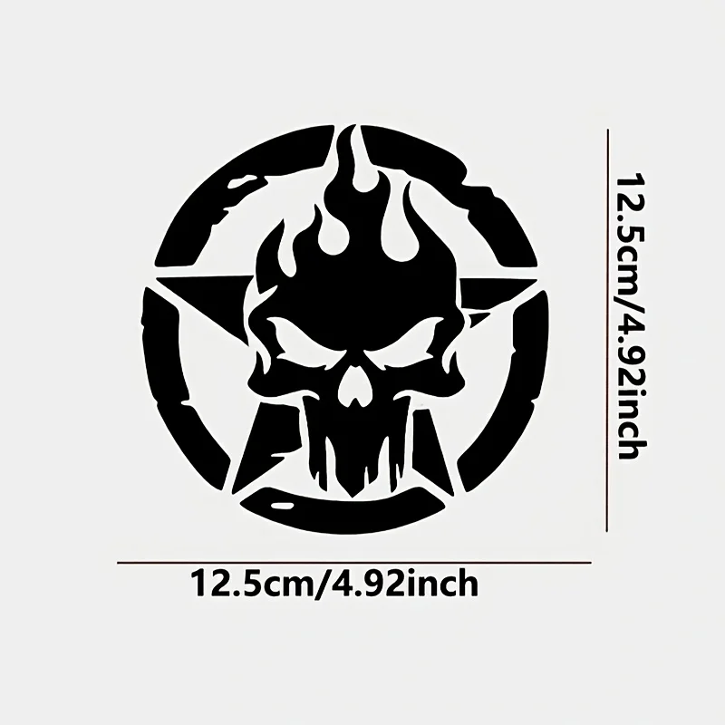 1 قطعة أسود أبيض الجمجمة لهب ستار نمط سيارة ملصق مائي الزخرفية لملحقات الكمبيوتر المحمول السيارة