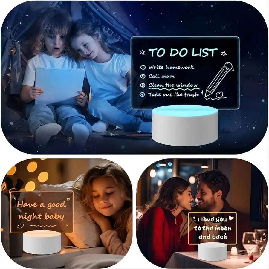 LED writing message board small night light, can erase repeated writing, room living room office workbench message board.