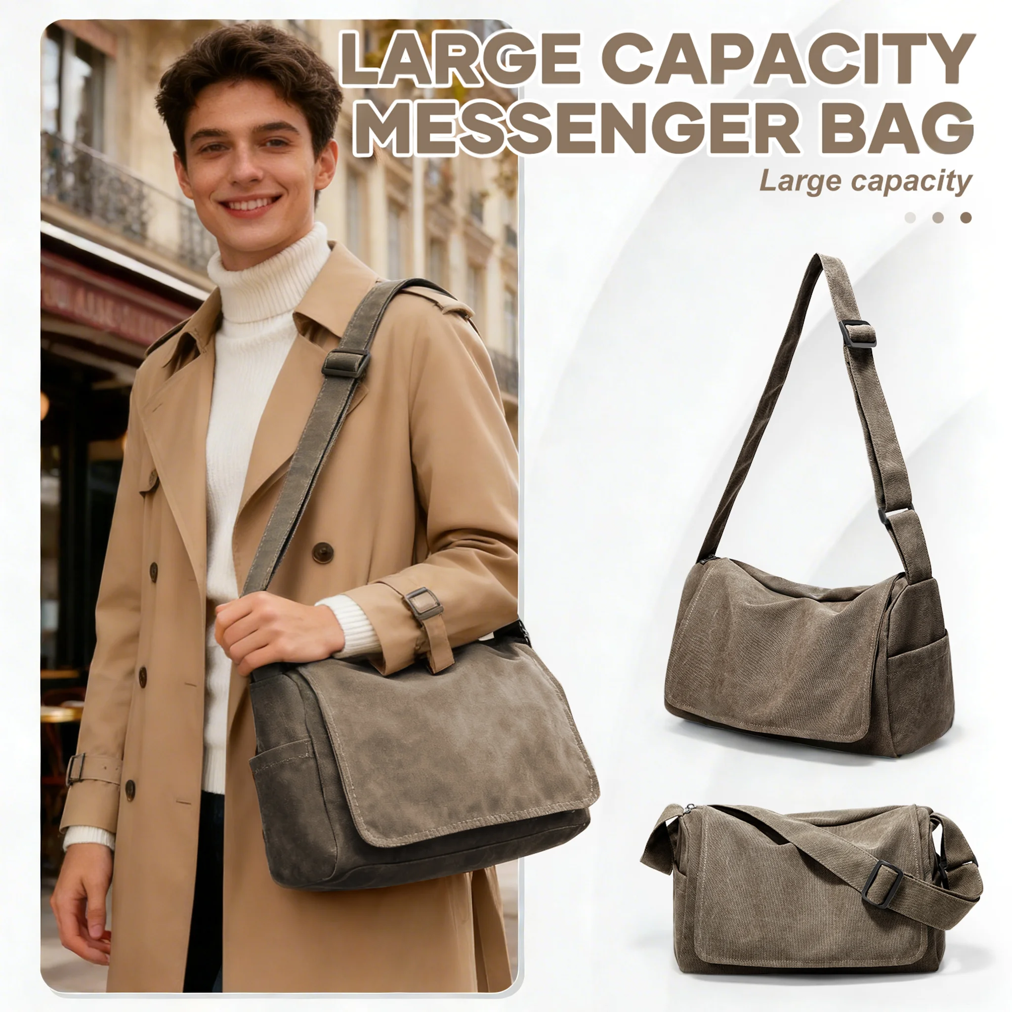 

Вместительная сумка через плечо для мужчин и женщин, повседневная сумка-мессенджер для мужчин, водонепроницаемая сумка через плечо для путешествий, бега, велоспорта